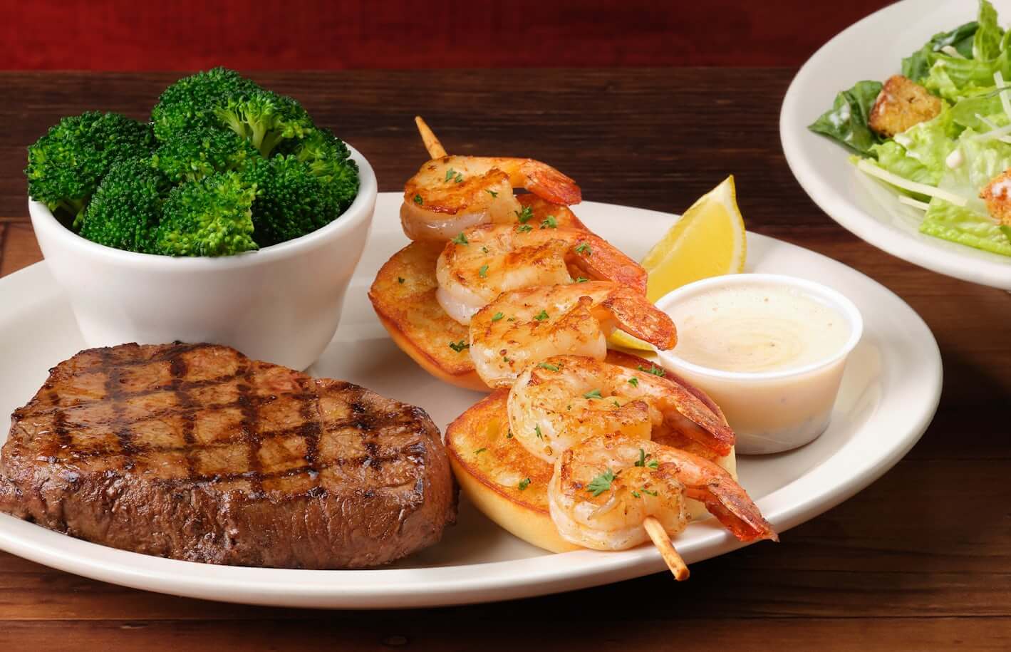 Sirloin and Grilled Shrimp