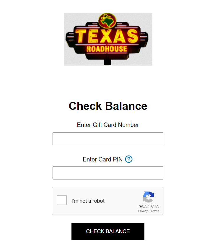 Texas Roadhouse Blanace Check Through Website